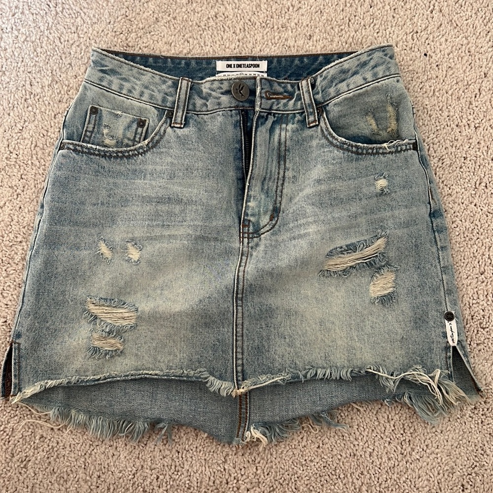 One X OneTeaspooon Jean Mini Skirt Size 27